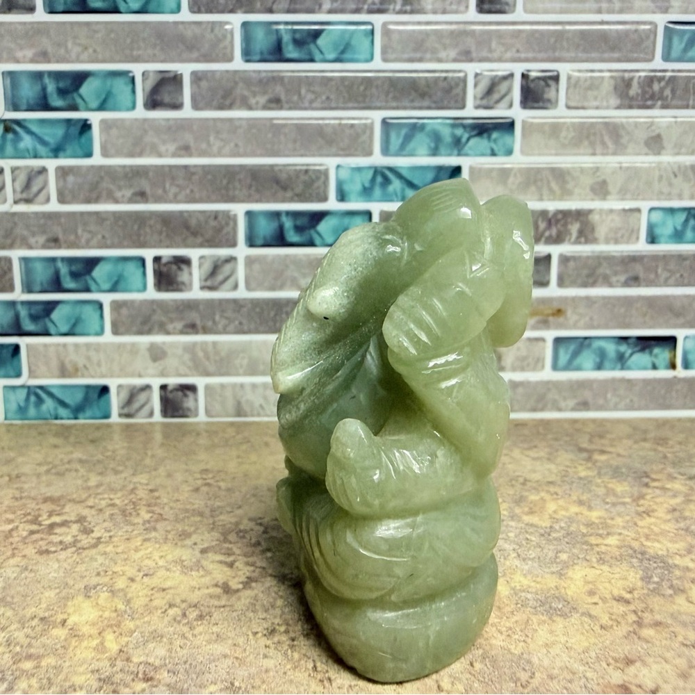 Natural Green Aventurine Ganesha Stone Statue - Picture 4 of 8